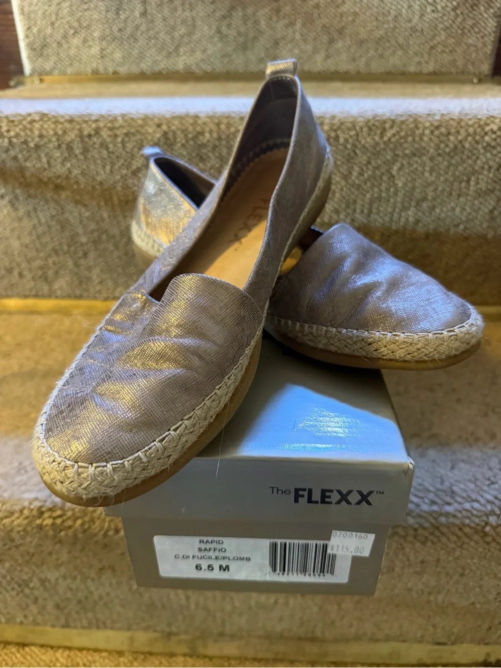 THE FLEXX Metallic Taupe Espadrille Slip-On - Women's
